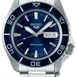Seiko 5 Sports Automatic Blue Dial Silver Steel Strap Watch for Men