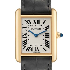 Cartier Tank Louis Yellow Gold Silver Dial Mens Watch