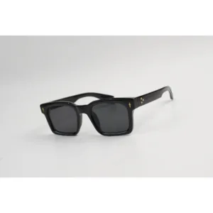 Classic Black Square Sunglasses with Gold Accents